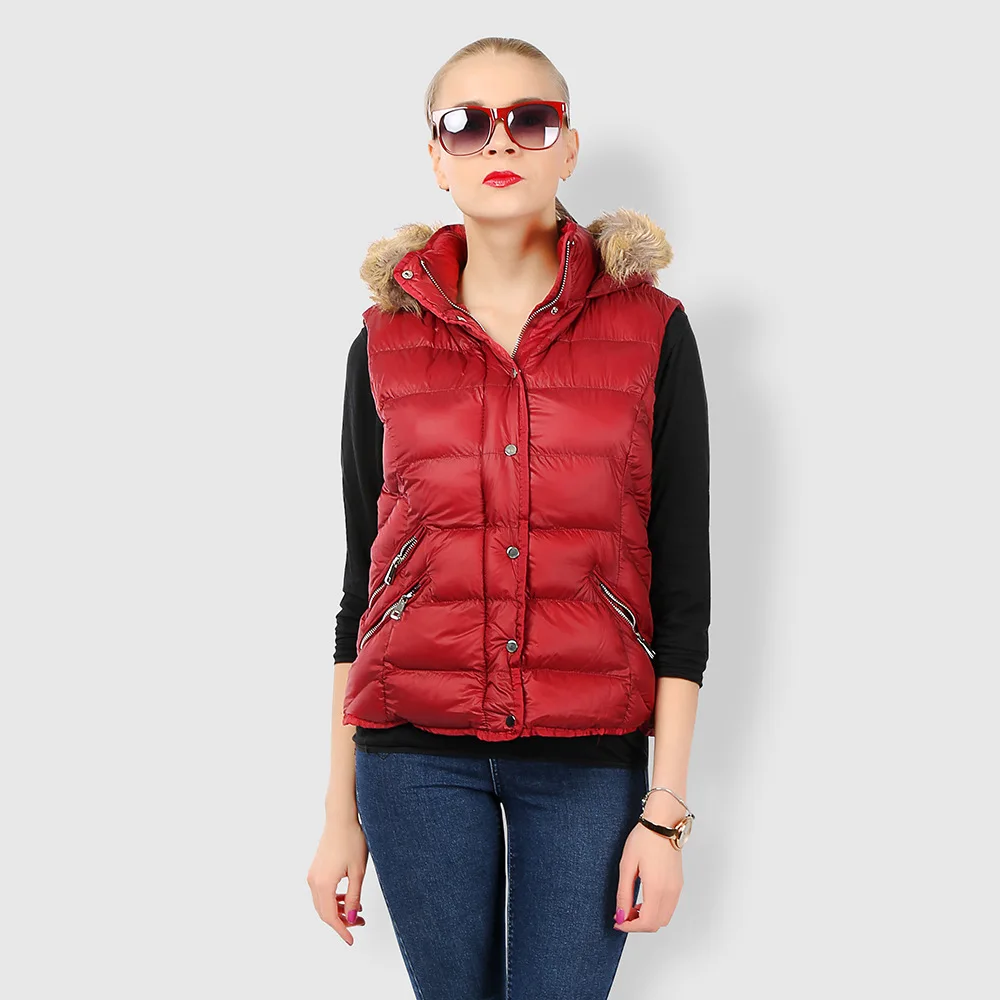 

2021 New Waistcoat Women's Autumn Winter Short Coat Europe and America Mature Slim Hooded Cotton Jacket High Quality Women Vest