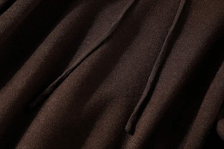 

Neck Temperament High Solid Color Sweater Drawstring Bottoming Shirt Casual Fashion All-match Top