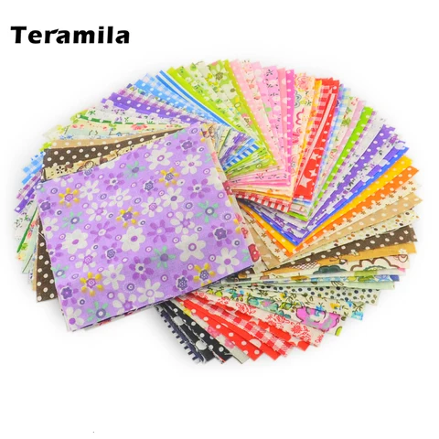 Teramila Cloth 50 peças 10cmx10cm Stash Charm de algodão Pacote Telas Patchwork Algodon Quilting sem repetição Tissus