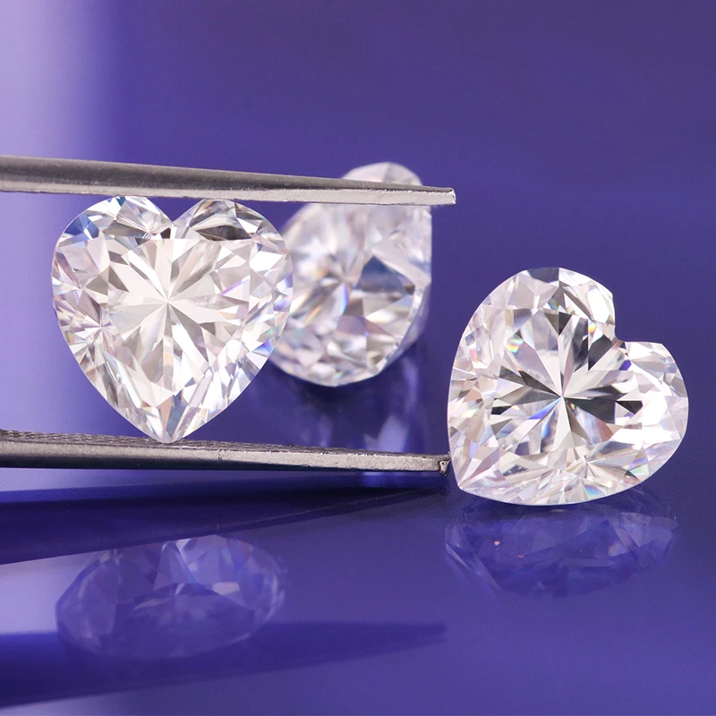 Заводские ювелирные изделия мосанит сердце вырез 5 карат D Цвет VVS 11 мм для