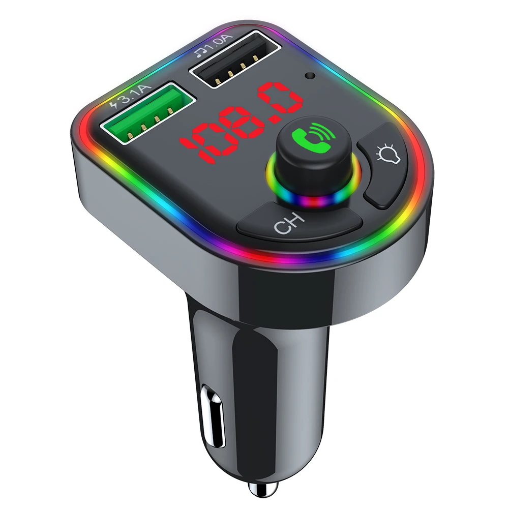 

Автомобильный комплект, два USB-порта, быстрое зарядное устройство 5,0, FM-передатчик, Беспроводная Громкая связь, 12 в-24 в, автомобильный аудиопл...