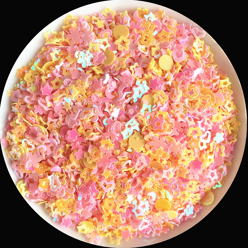 Мульти формы Смешанные цвета 20 г 3 5 мм Звезда Сердце Слива ПВХ свободные пайетки