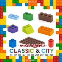 100pcs diy building blocks bulk creative 1x1 1x2 2x2 2x4 classic city bricks model figures kids educational toys for children