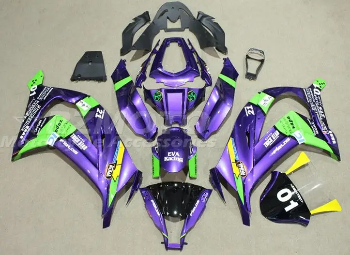 

Комплект обтекателей для мотоцикла из АБС-пластика, 4 подарка, подходит для kawasaki Ninja ZX-10R 2011 2012 2013 2014 10R 11 12 13 14 15, фиолетовый