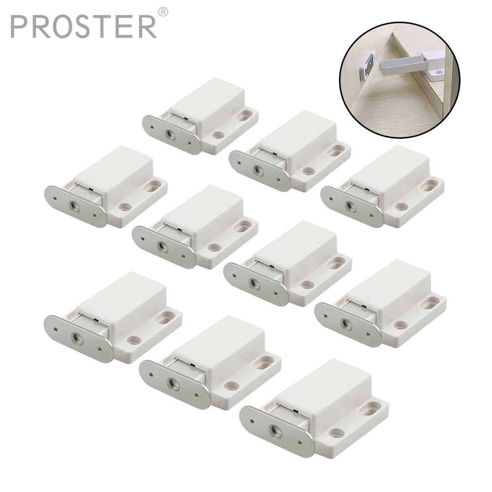 Proster 10Pcs магнетический задвижки шкафа нажмите чтобы открыть Защёлки Давление