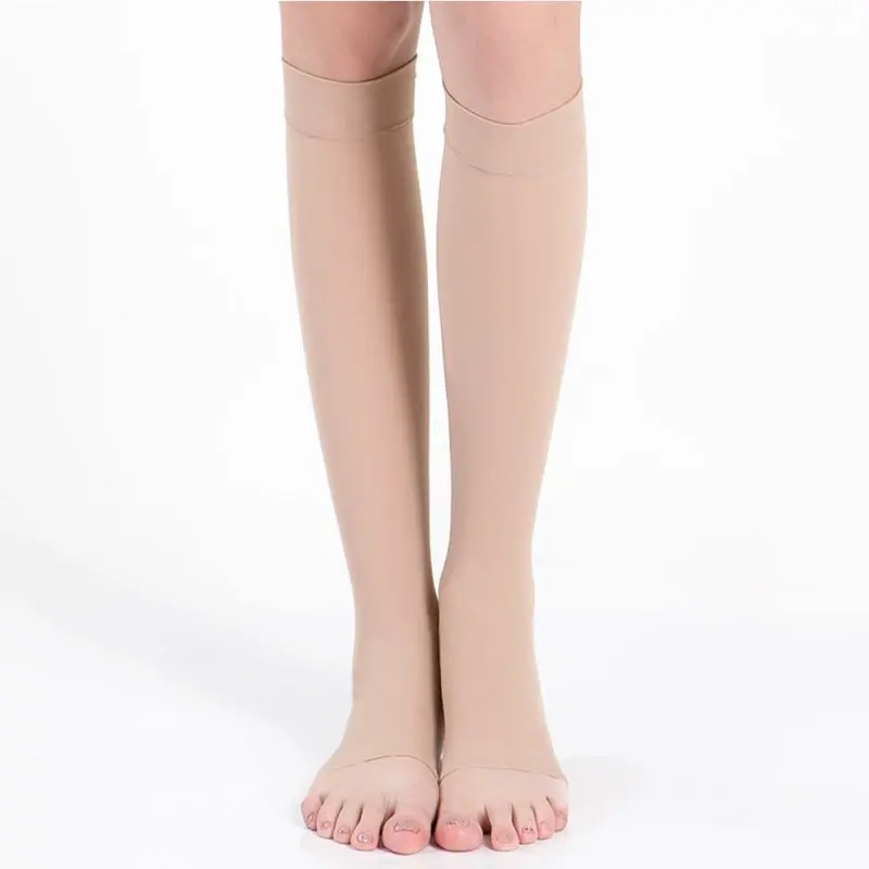 

Adult Open Toe Knee High Stockings Compression Men Women Support Long