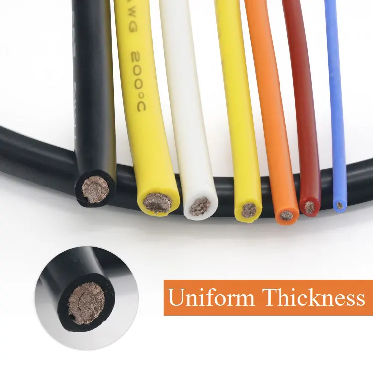 

11AWG Silicone Gel Rubber Wire OD 5mm Flexible Cable High Temperature Insulated Copper Ultra Soft Electron DIY Line Colorful