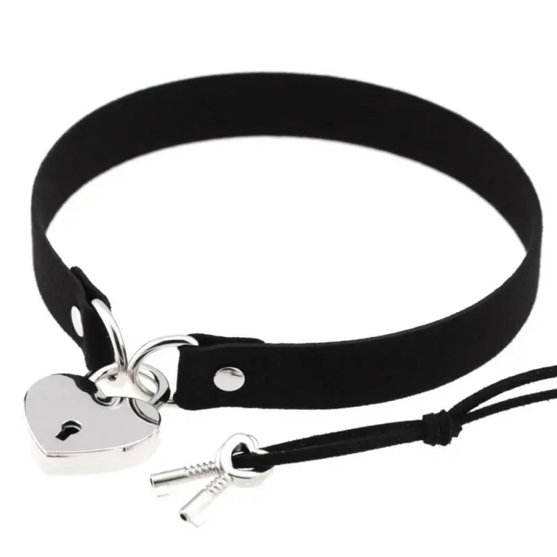 Metal Lock Heart Collar Women Black Gothic Shape Cool Choker Necklace Neck Goth Jewelry Fashion Accessiores | Украшения и