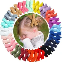 40 pieces 3 5 twill cloth hair bows fully lined alligator clips for baby girls toddlers infants with fine hair 20 colors in pai