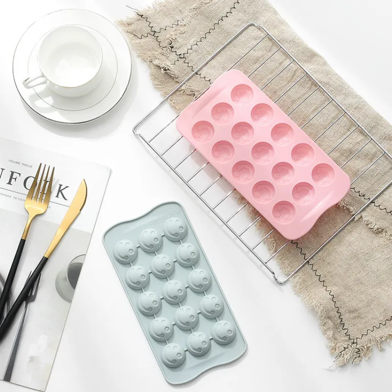 15 отверстий полукруг смайлик силиконовая форма для торта DIY шоколадная резинка QQ