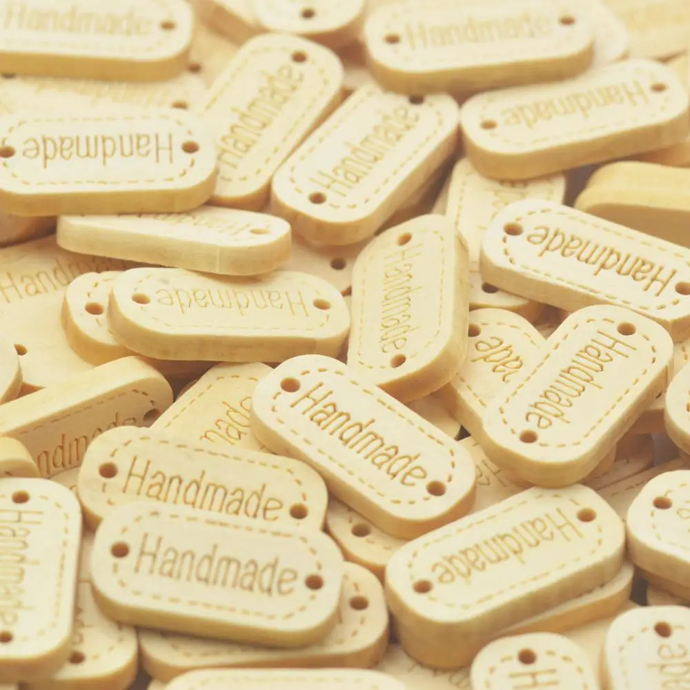 Бирки для вязания 50 шт. этикетка ручной работы ярлыков деревянные пуговицы шитья