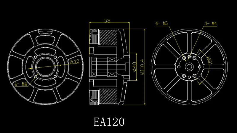 1 шт. EA120 KV85 KV105 бесщеточный упорный двигатель 35-40 кг 12S-24S Eagle power T12