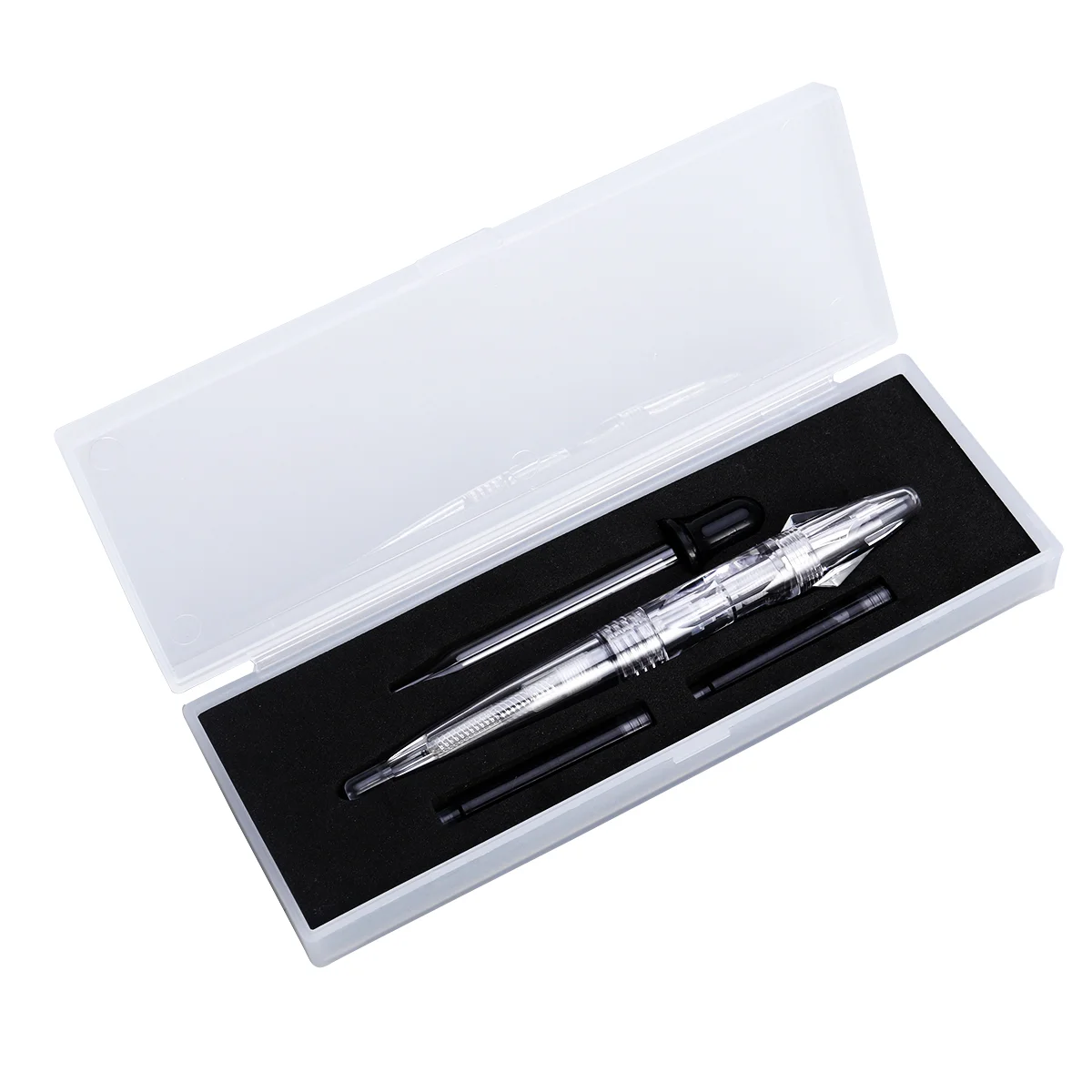 

Высококачественная перьевая ручка с прозрачным наконечником 0,5-0,6 мм с 1 капельницей, 2 сумки (прозрачная)