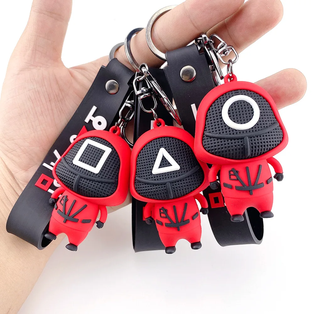 

6 см Kawaii Squigame брелок Мультфильм Аниме фигурки маскированная сумка Подвеска Аксессуары для сквигама украшения детские игрушки подарок