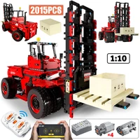 2015pcs city technical rc heavy engineering forklift car building blocks remote control 110 vehicle bricks toys for boys gifts