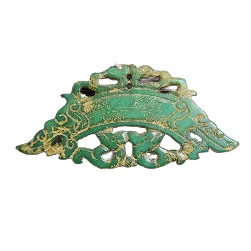 

The ancient jade carving jade crafts collection natural hand dragon card