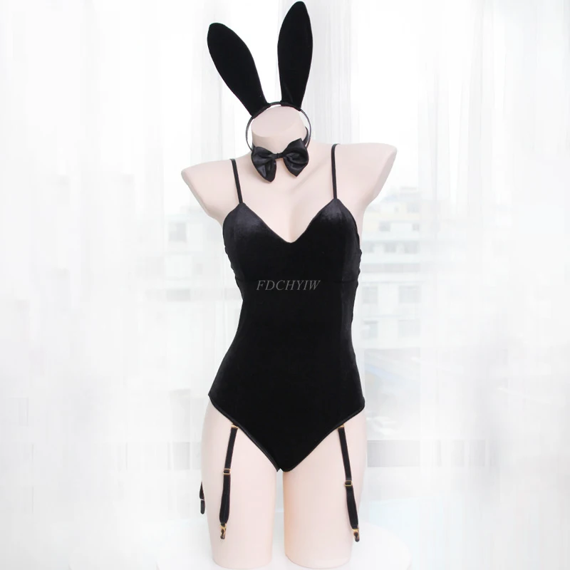 

Japanese Sexy Bunny Girl Sleepwear Suit Female Women Cosplay Costume Jumpsuit Velvet Underwear Nightdress Cat Woman Costume