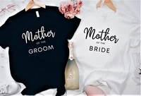 mother of the groom and mother of the bride wedding t shirt letter printed top honeymoon tee summer leisure newly married travel