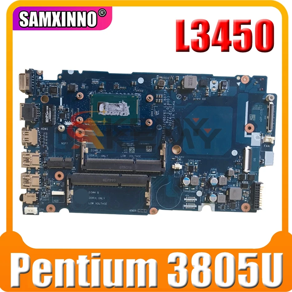 

Оригинальная материнская плата для ноутбука DELL Latitude L3450 Pentium 3805U материнская плата CN-0M5NY9 0M5NY9 LA-B071P SR210 DDR3