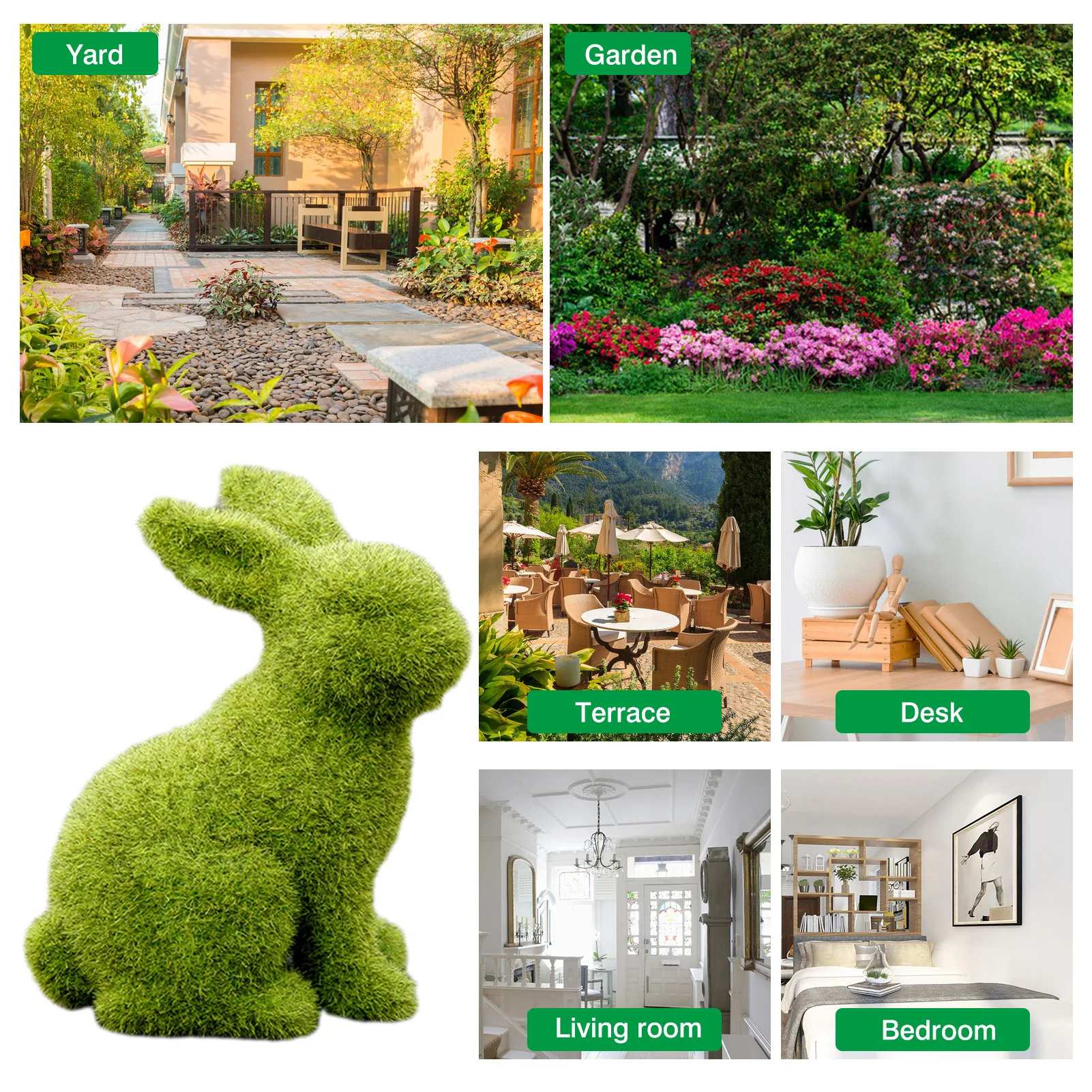 

Easter Resin Flocking Cute Rabbit Home Garden Outdoor Window Decoration Gift