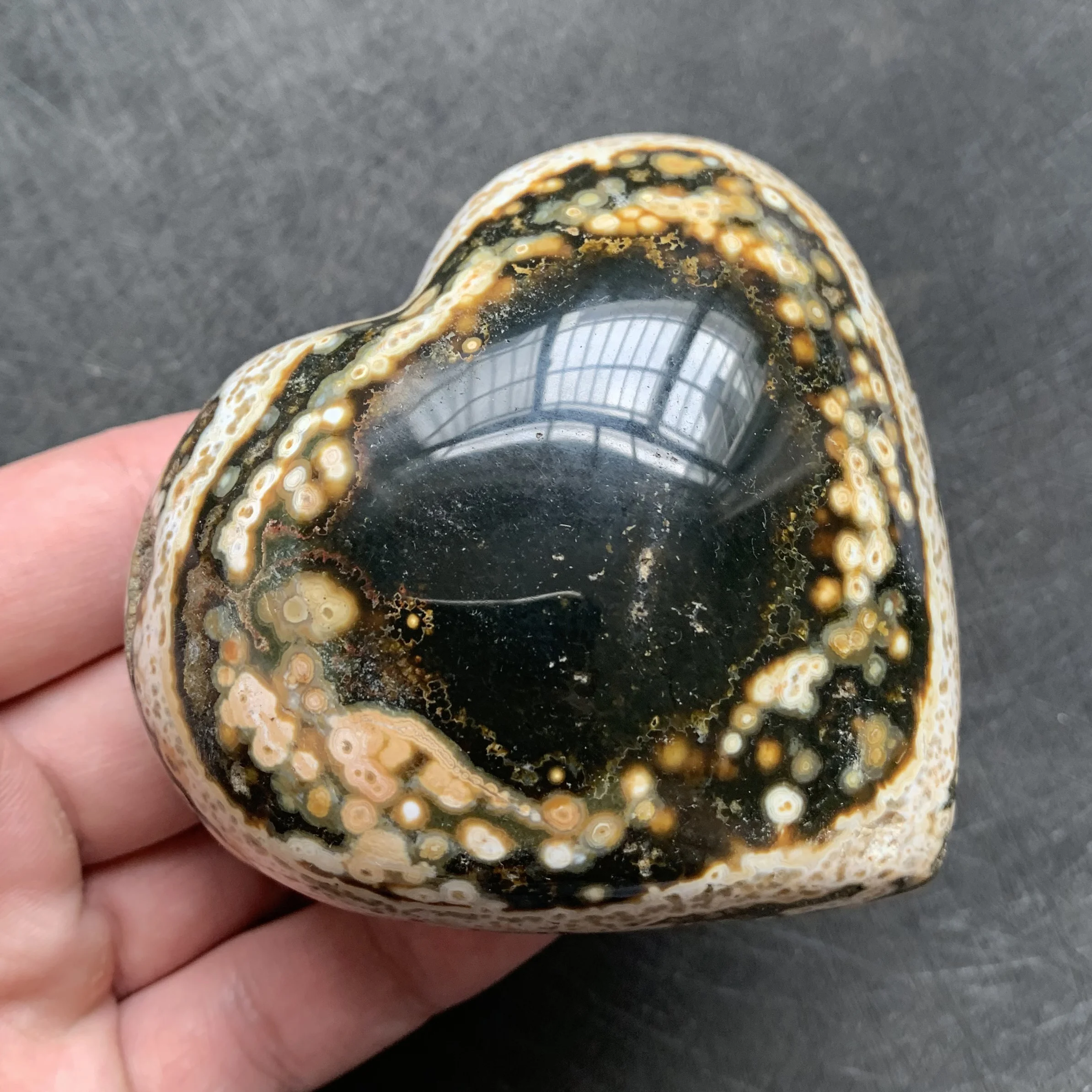 324 г натуральная Океаническая яшма сердце украшение для дома любовь полированный