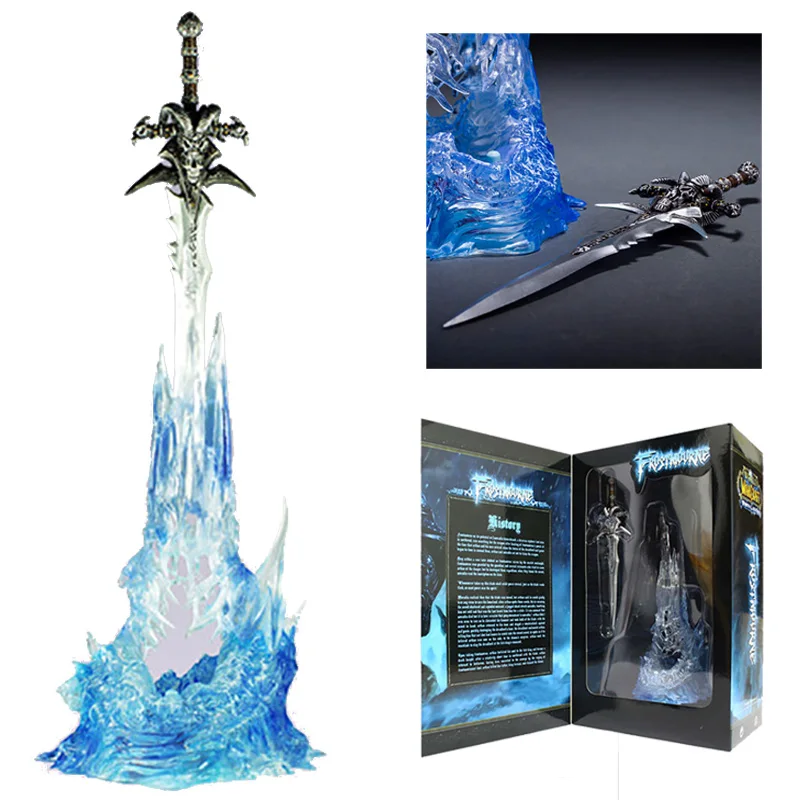 Горячая WOW Артас оружие Frostmourne меч с светодиодный освещения Figma Starz ПВХ фигурка модель игрушка в подарок
