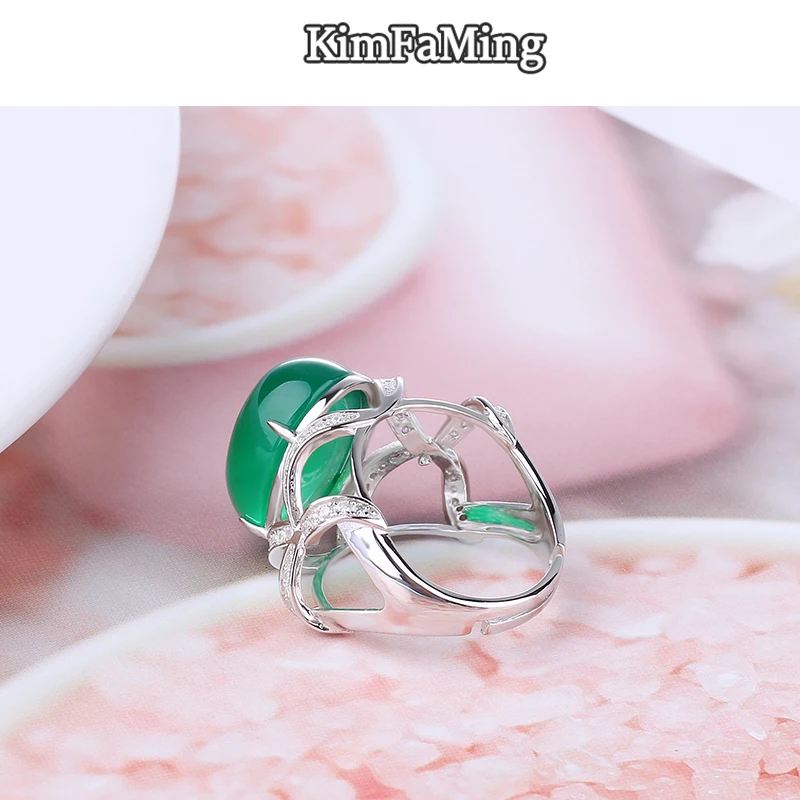 

Gemstone Ring Natural Jade Silver 925 Rings For Women Wedding Party Fine Jewelry Best Gifts OPR185