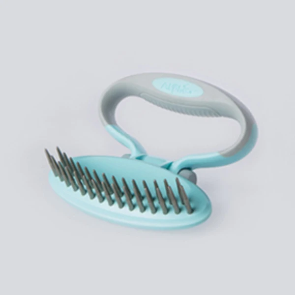 Blue-Straight Pet гребень для кошек собак для удаления волос и массажа игла из нержавеющей стали для кошек уход за щеткой Инструменты красивая щетка для стрижки волос продукт для домашних животных - Цвет: Blue-Straight