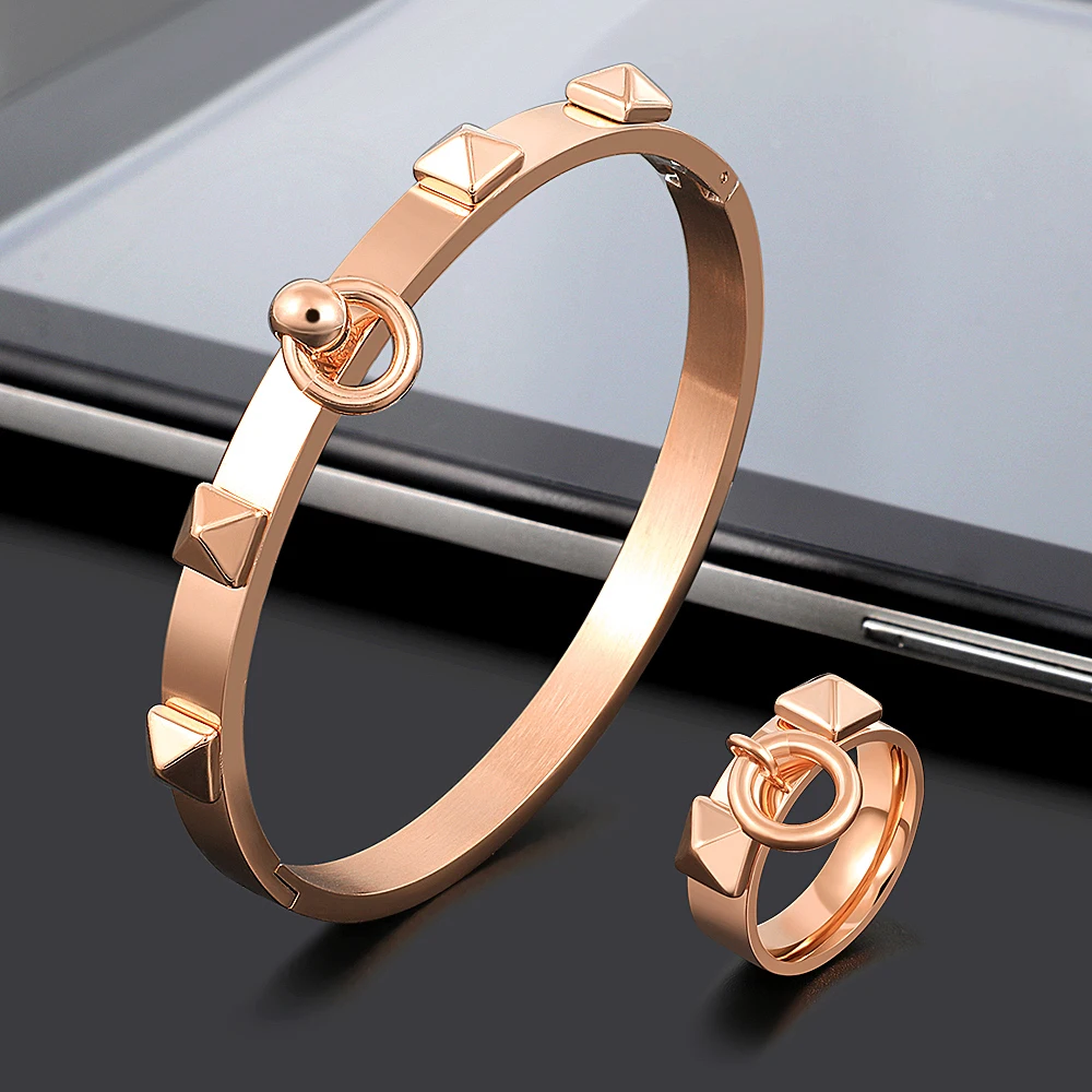 Комплект ювелирных изделий из нержавеющей стали в стиле панк изящный браслет с