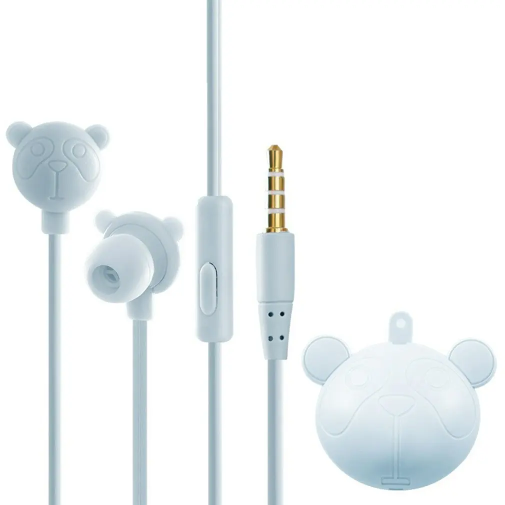 

Wired Earphones Cute Cartoon Bear Sport Headphones Waterproof Fitness Earbuds Sports Running Noise Reduction Earphones
