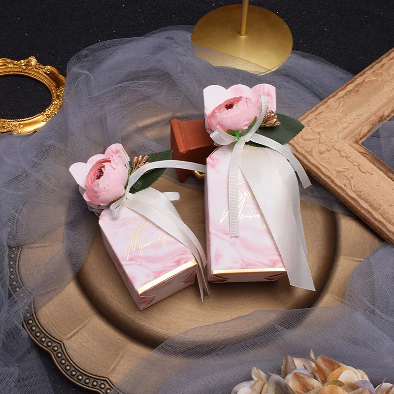 20/50pcs New Marble Wedding Favor and Sweet Gift Bags Candy Dragee Box Baby Shower Birthday Guests Event Party Supplies | Дом и сад