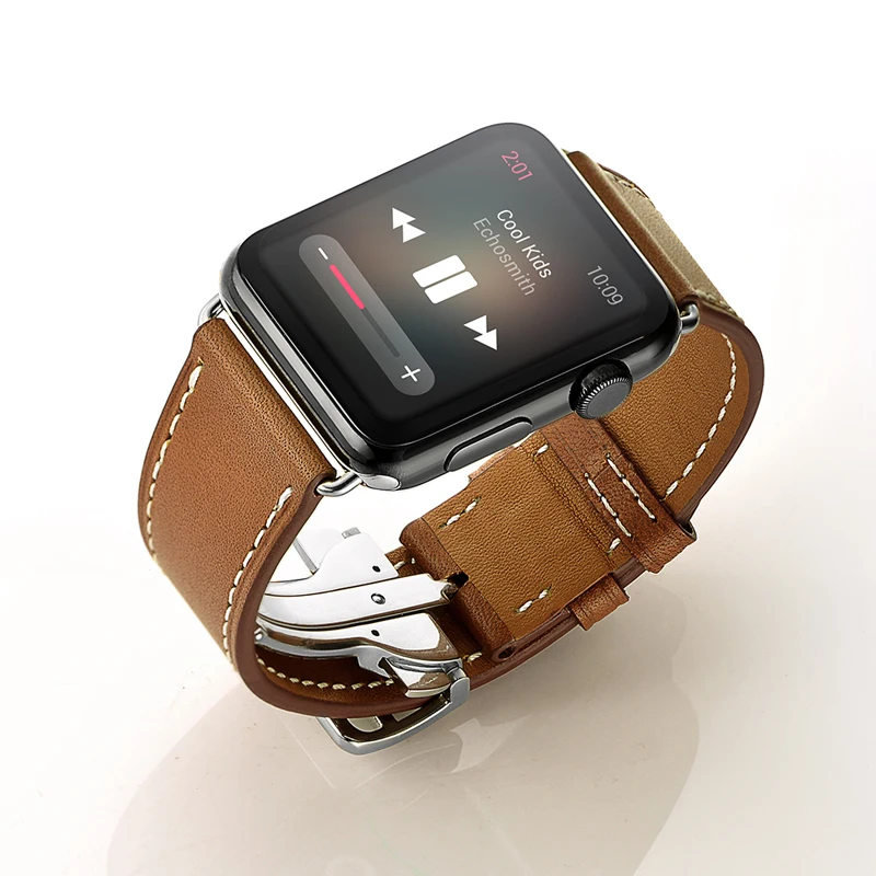 Ремешок из натуральной кожи для apple watch band 44 мм 42 40 38 iwatch series 6/5/4/3/2/SE|Ремешки часов| |