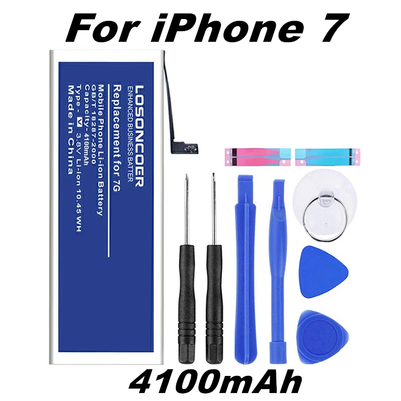 4100 мАч Высокая емкость для оригинальной батареи Apple iPhone 7 7plus мобильного телефона +