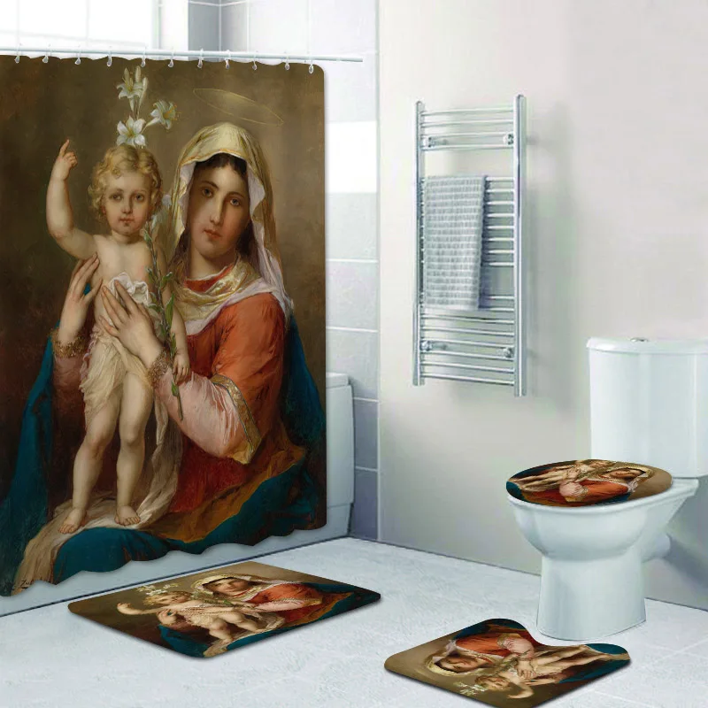 Винтажная Штора для душа в викторианском стиле с изображением ангелов первого