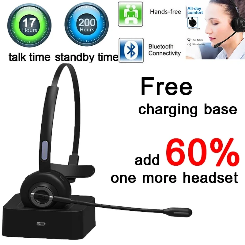 Дальнобойщик Bluetooth гарнитура беспроводная с микрофоном зарядная док станция