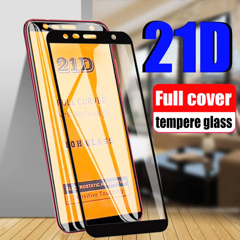 Защитное стекло с закругленными краями 21D для samsung Galaxy J6 J4 A8 A6 Plus A70 J7 A5 2017 A7 2019