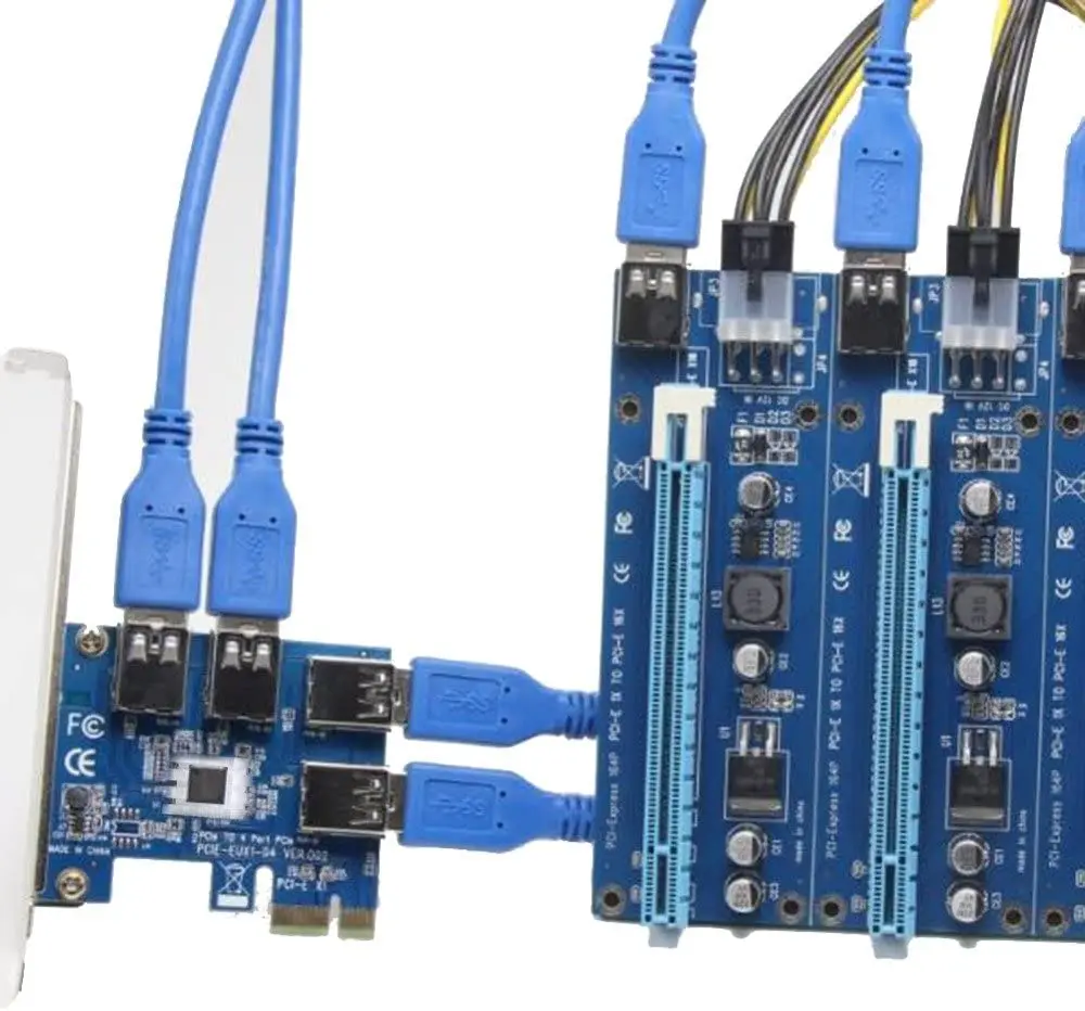 PCIE PCI E Экспресс Райзер карта 1x до 16x1 4 USB 3 0 слот усилитель концентратор адаптер для