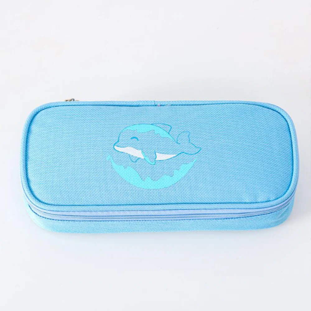 

2pcs Oxford Fabric Lovely Pencil Case Cartoon Animal Large Capacity Pen Storage Bag Stationery Pouch )