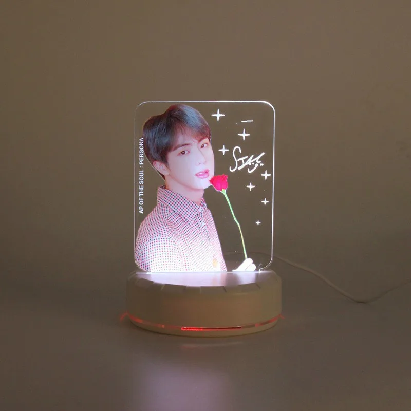 

Color Changing KPOP Bangtan Boys LED Plastic Acrylic Lightstick Night Light Stand Picture Acrylic Persona Model Ornament Figure