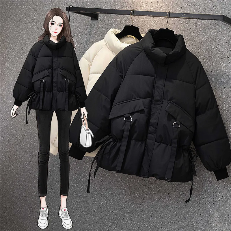 

2022 Зимние Новые Стильные корейские пуховые хлопковые куртки, женская одежда, модная одежда, облегающие Женские зимние парки, пальто D586