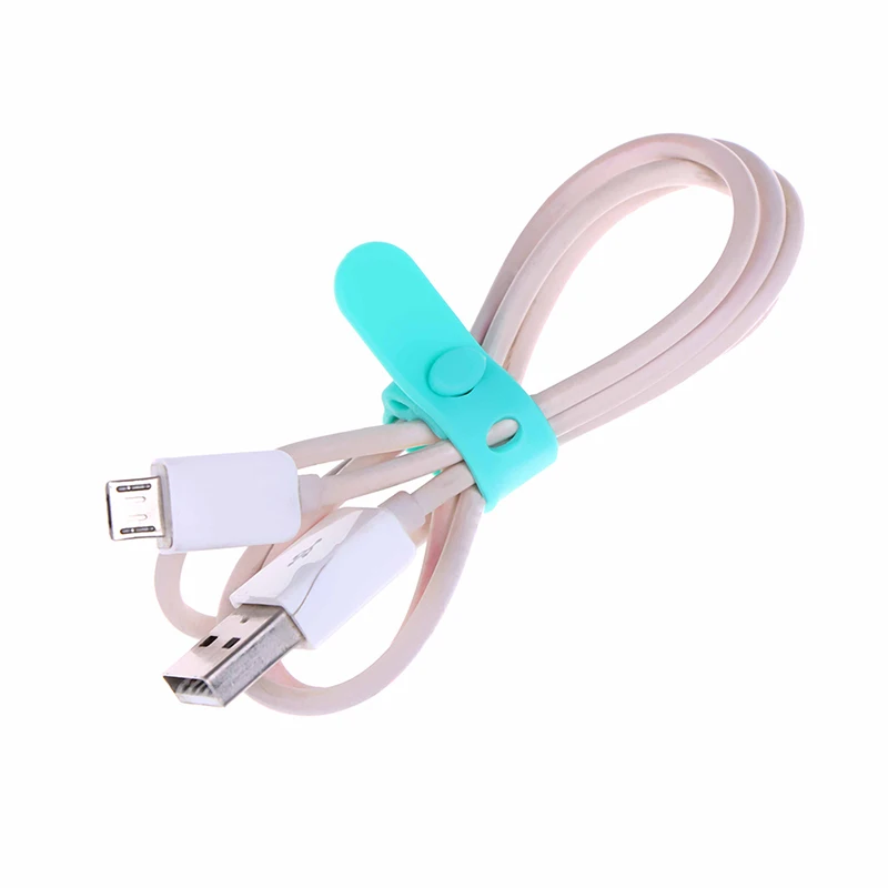 

Hot Silicone Cable Organizer USB Data Wrap Cord Winder Wire Protector Holder Office Stationary Desk Set Accessories Supplies
