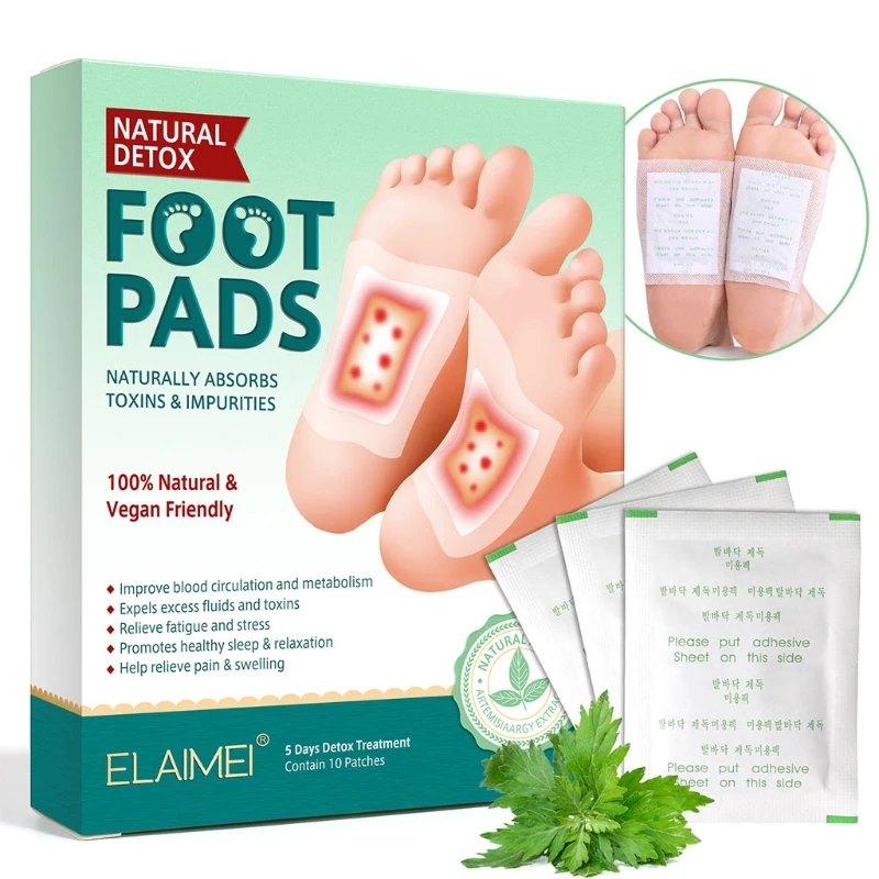 

68UD 10pcs Foot Patch Air Bamboo Ginger Foot Patch Detox Relieve Stress Good Sleeping Relax Patches