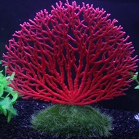 fish tank decoration underwater landscape ornament artificial coral decor red anemone aquatic water plants aquarium decoration