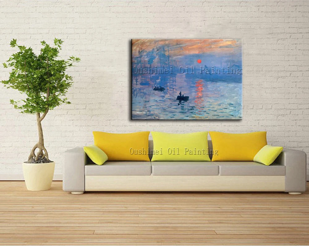 Ручная роспись известного Моне масляная живопись на холсте морской пейзаж