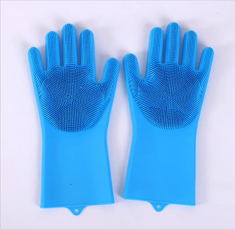 

1Pair Brand New Kitchen Cleaning Gloves Magic Silicone Dishwashing Gloves Household Brush Rubber Kitchen Cleaning Tool for Hand