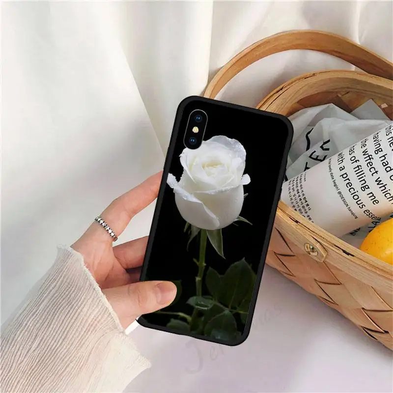 

White Rose flower Phone Case for iPhone 11 12 pro XS MAX 8 7 6 6S Plus X 5S SE 2020 XR