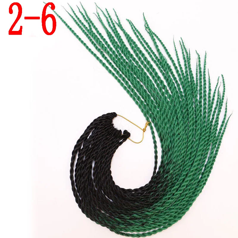 2-6 MERISIHAIR Ombre Сенегальские крученые волосы на крючках косички 24 дюйма 30 корней/упаковка синтетические косички волосы для женщин серый, синий, розовый, бро - Цвет: 2-6