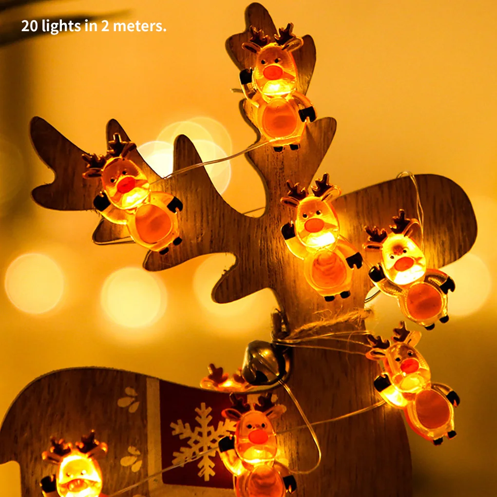 

LED String Lights 2M Santa Claus Christmas Tree Garland Snowflakes Christmas Decoration for Home Fairy Light New Year Xmas Decor