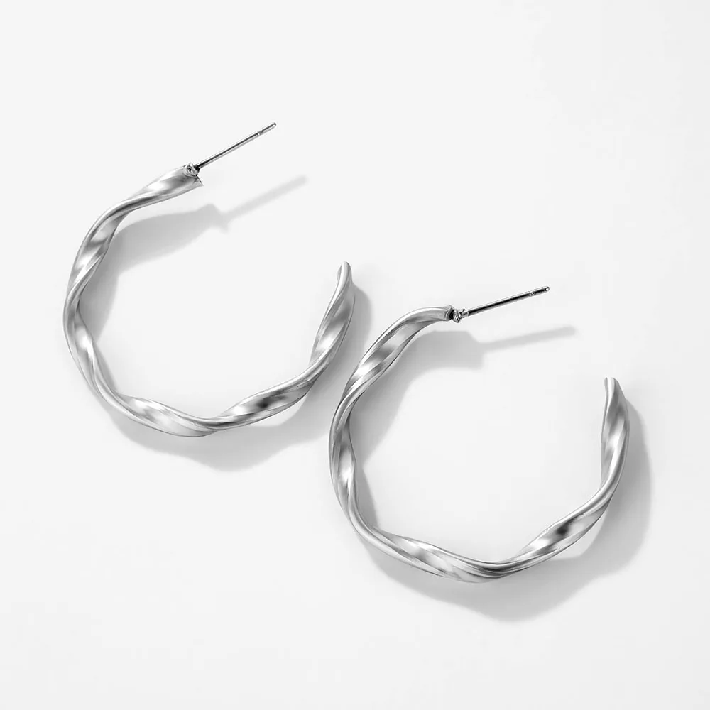 TOMTOSH Gold Circle Pearl Hoop Earrings For women Silver Large Huggie Round Big Ear Rings fashion jewelry accessories Gift