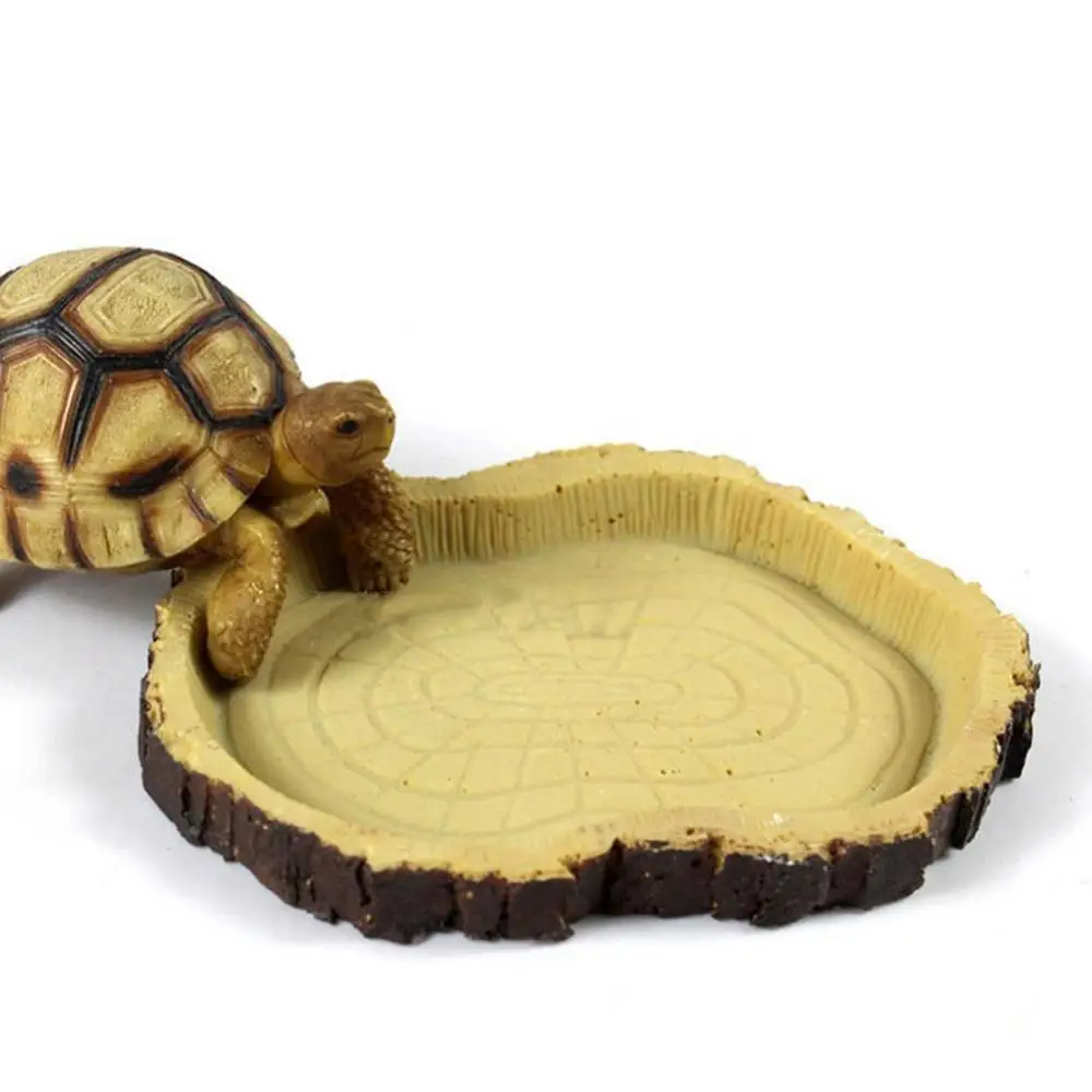 

Pet Aquarium Ornament Resin Dish Reptile Food Water Bowl Vivarium Animal Turtle Gecko Snake Feeder Pet Products Accessories